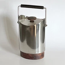 Vtg MCM Danish Ekco Eterna Stainless Steel & Rosewood Ice Bucket Marion Weeber
