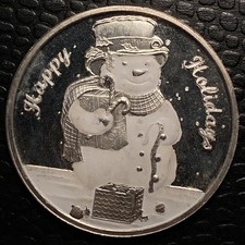2001 Silver Snowman 1 Oz .999 Happy Holidays For Someone Special Round Holiday 106.00 per troy oz