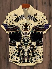 2026 Vintage African Style Ethnic Tribal Retro Short Sleeve Vacation Wear