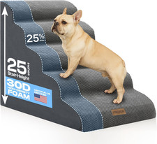 Extra Wide Dog Stairs for Large Dogs up to 80Lbs, 25" Pet Steps for High Bed wit