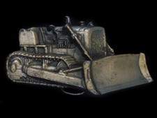 TG09172 VINTAGE 1970s  TRACK-TYPE BULLDOZER  HEAVY MACHINERY BELT BUCKLE