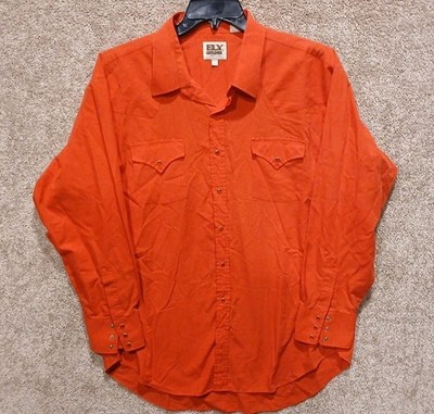 Ely Diamond Shirt Mens Size XXL 18.5 x 35 Red Western Pearl Snap Cowboy