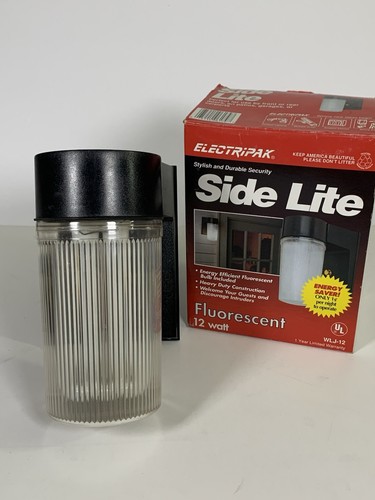 1991 Electripak 12 Watt Side Light WLJ-12 Fluorescent - Black Finish Clear Dome - Picture 6 of 10