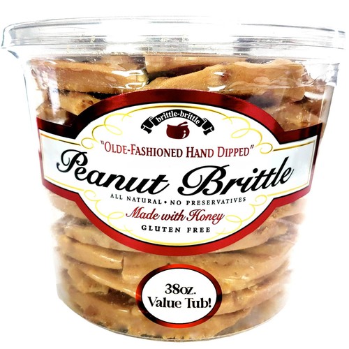 Peanut Brittle Candy, Handmade Old Fashioned Peanut Brittle Made with Honey, ...