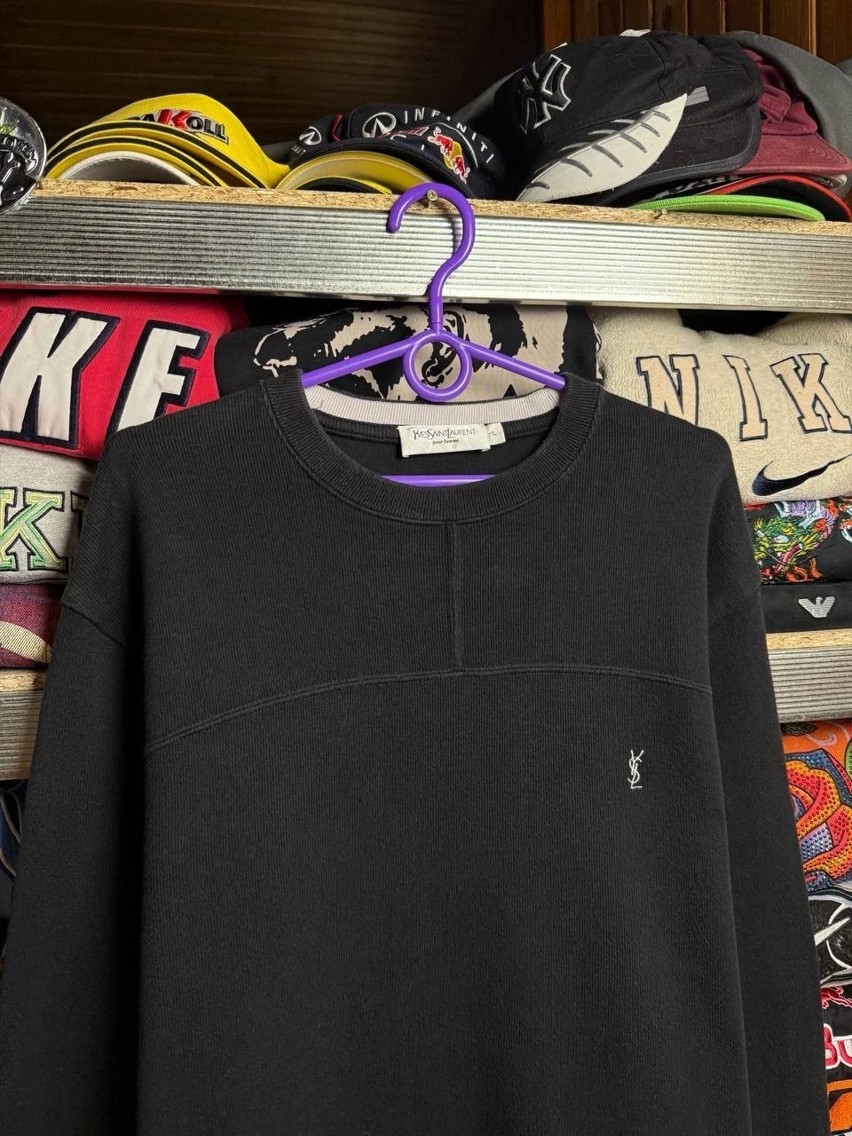 SAINT LAURENT (YSL) Felpa Yves Saint Laurent vintage anni 90 taglia L nera