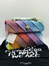 Kurt Geiger Kensington Denim Rainbow Striped Shoulder Bag RRP £219
