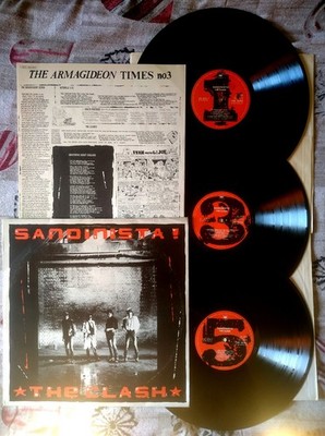 CLASH - SANDINIST! - 3LP 1980 - (C/V VG++/EX+/EX+) ITALY Press Punk Rock
