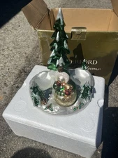 Waterford Holiday Heirlooms Over the Rooftop Santa Glass Ornament Christmas