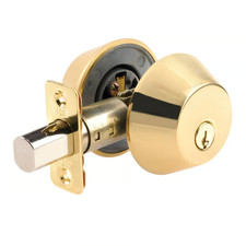 Ace Polished Brass Solid Brass Double Cylinder Deadbolt 5490552