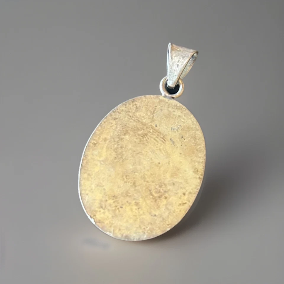 Conjunto de madreperla en montura de plata indeterminada collar colgante sin cadena Foto 2 de 4