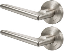KCC Italian Designer Venicia Satin Nickel Lever on Round Rose Door Handle