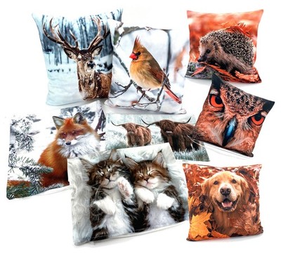 heimtexland   Deko Kissenhülle Foto Druck Tier Geschenk Velour Kissen Typ831