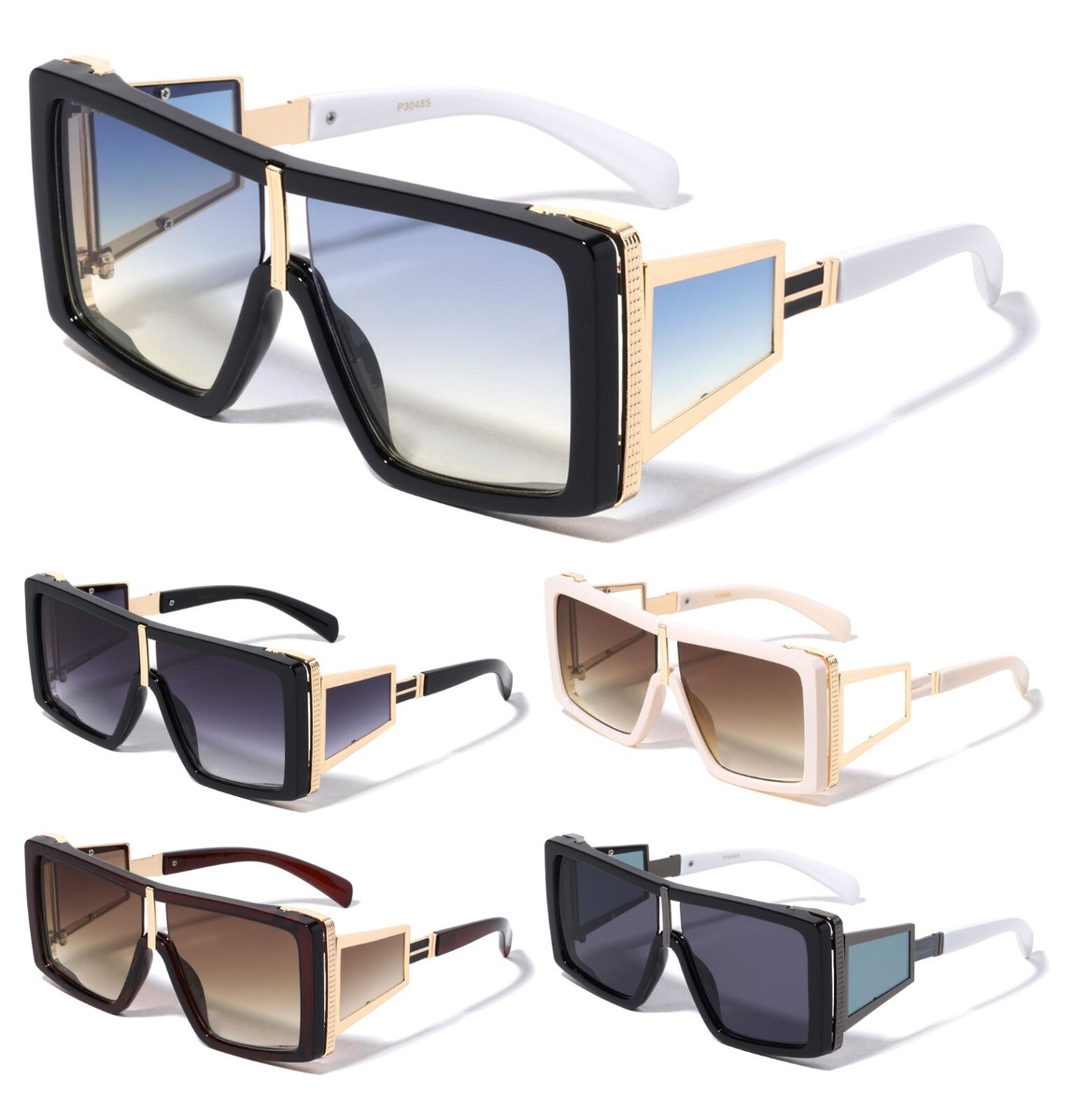 OVERSIZED SQUARE THICK BOLD SPORT AVIATOR SUNGLASSES RETRO  display picture 1