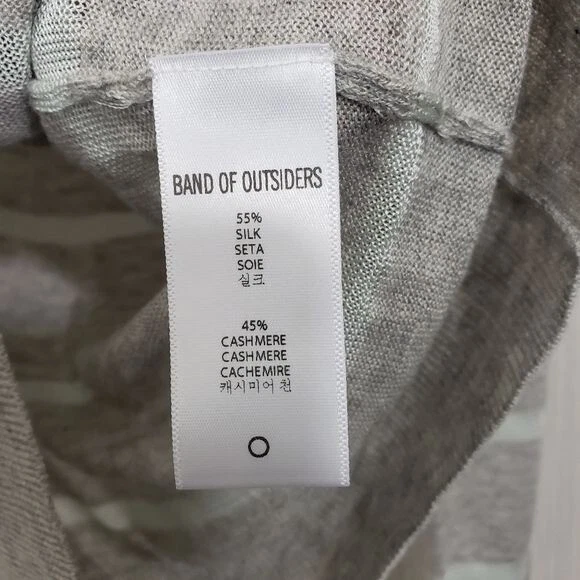 Band of Outsiders Mezcla Seda/Cachemira Bolsillo Frontal Ligero Rayas Suéter Foto 4 de 4