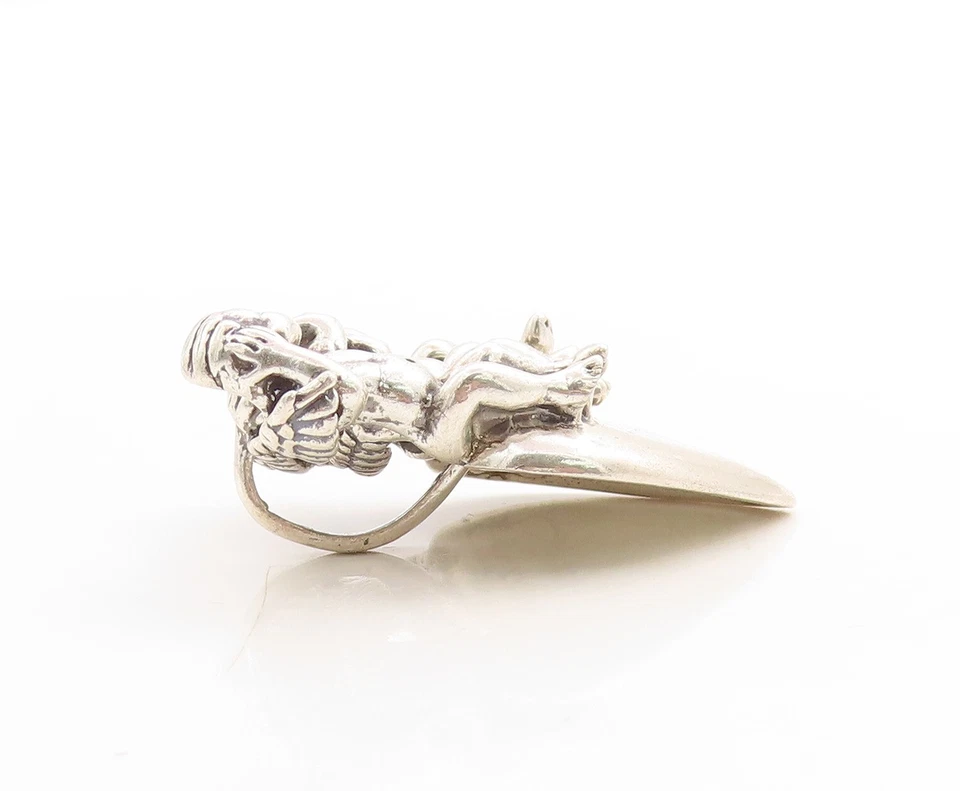 Pingente vintage de prata esterlina 925 KABANA 3 macacos de coração de Gandhi PT23784 - Imagem 3 de 4