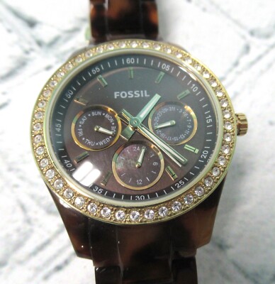 Fossil womens watch with tortoise shell band Fossil Women main image 3