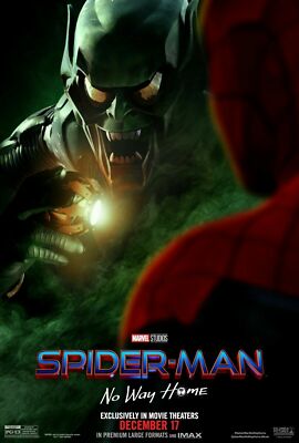 2021 Spiderman No Way Home Movie Poster 11X17 Green Goblin Tom Holland   