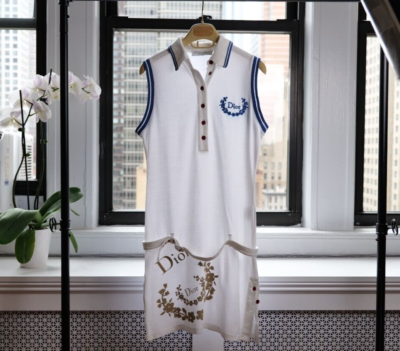Christian Dior (by John Galliano) 2004 Vintage White Polo Belted