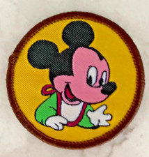 Disney Baby Mickey Mouse Yellow Round Shape Sewing  Craft Iron-on Patch