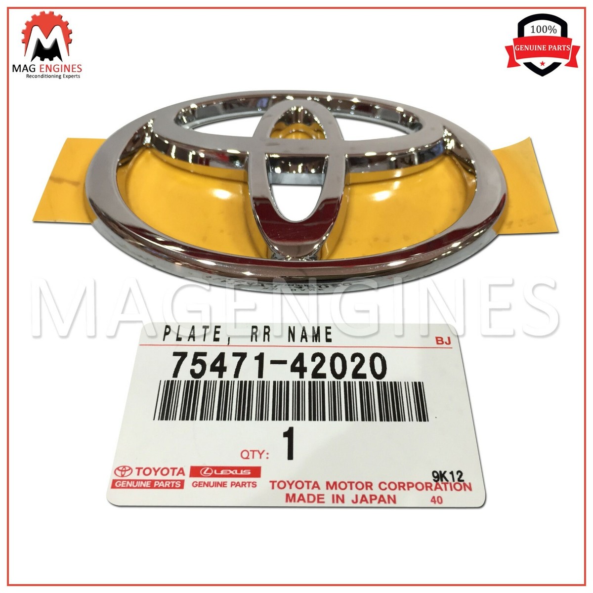 75471-42020 GENUINE OEM PLATE, REAR BODY NAME, NO.1 7547142020 | eBay
