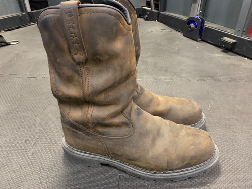 RED WING PECOS BROWN LEATHER STEEL TOE 
