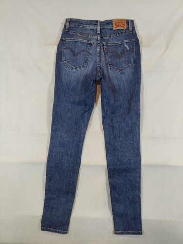 Jeans Levi’s 721 donna 26x30 vita alta skinny effetto invecchiato elasticizzato denim blu - Foto 11 di 12