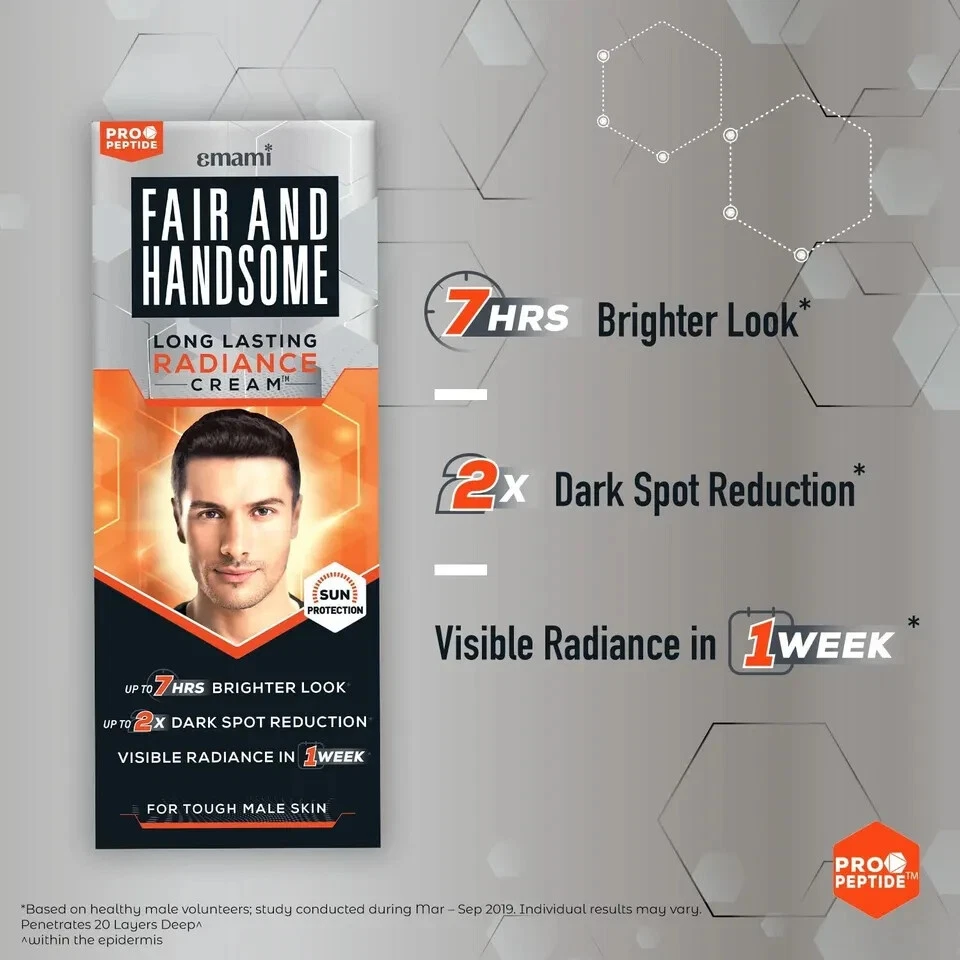 Emami Fair and Handsome Radiance Fairness Cream For Men, 60g -Free Ship - Image 3 of 4