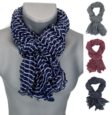 Ella Jonte leichter Schal Herrenschal Rot Blau Schwarz oder Grau Weiss gestreift