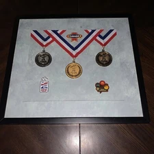 RARE Iron Kids Colonial Bread Triathlon Series Metal And Pins Gold Silver Bronze