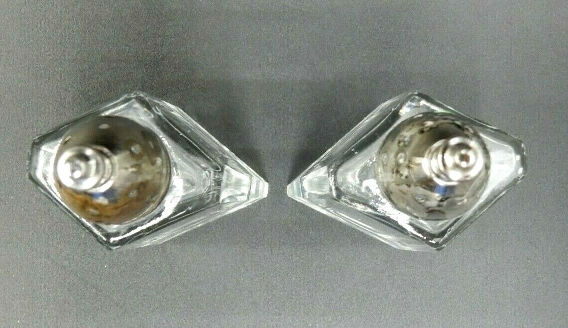 VINTAGE SET OF RAIMOND STERLING SILVER TOPPED DIAGONAL SALT VINTAGE SET OF RAIMOND STERLING SILVER TOPPED DIAGONAL SALT