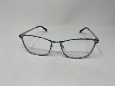 ESCADA EYEWEAR VES949 08FE I 54-17-135 BLUE GOLD FLEX HINGE EYEGLASSES /414