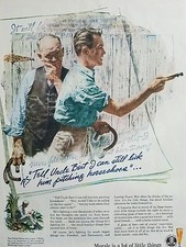 1944 Brewing industry uncle Bert lick him pitching horseshoes ad