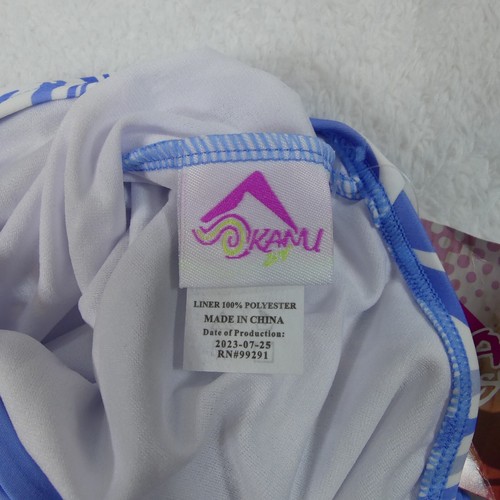 Kanu Surf Swimsuit Girls 12 Blue White Swirls One Piece Gigi 1127 - Picture 3 of 12
