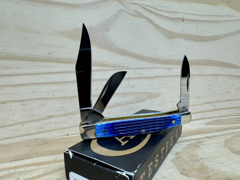 ¡Excelente estado! Cuchillo Plegable CASE Medium Stockman Corn Cob Azul Usado Foto 2 de 4
