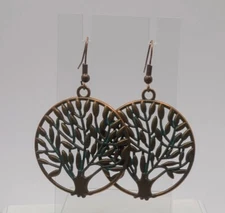 Earrings TREE OF LIFE Copper-tone #312 LQQK!