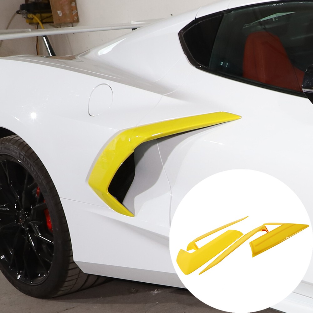 ABS Yellow Car Door Handle Trim Accessories Cover For Corvette C8 Z51 2020-2024