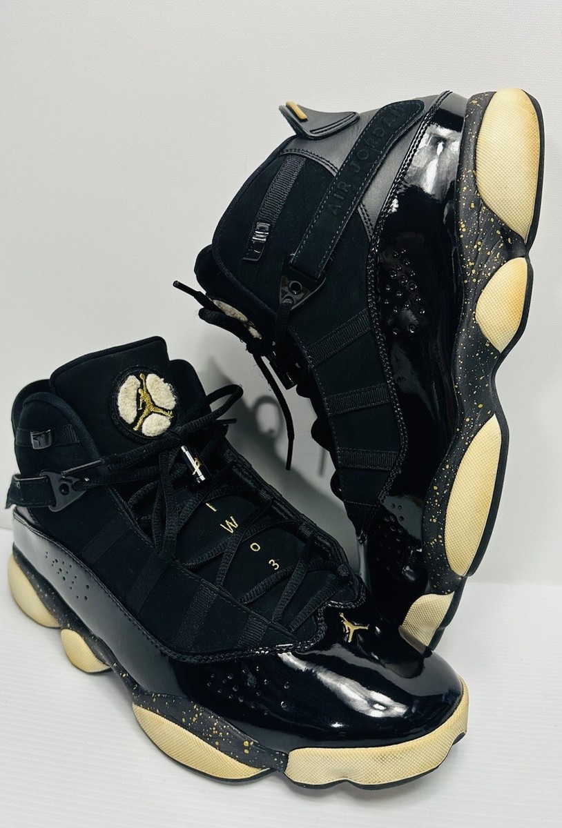 NIKE AIR JORDAN 6 RINGS BLACK METALLIC GOLD 322992-007 SIZE NIKE AIR JORDAN 6 RINGS BLACK METALLIC GOLD 322992-007 SIZE