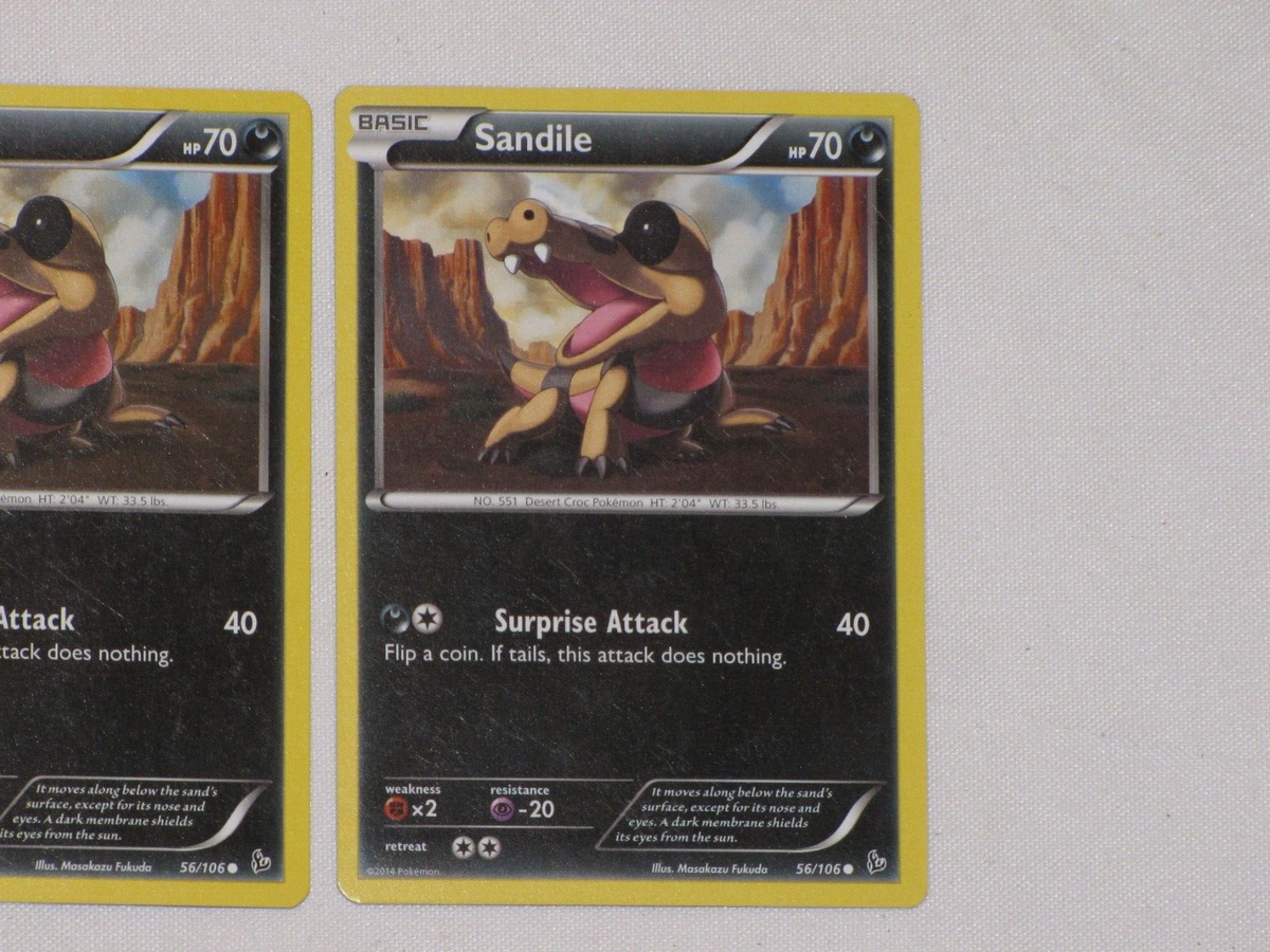 Sandile 56/106 Pokemon Card XY Flashfire 2014 Darkness