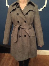 Genuine Dkny Womans Size 12 Pale Grey Overcoat