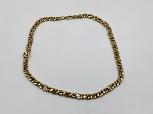 Kette Goldfarben mit Strass Steinen Pierre Lang Modeschmuck Halskette Schmuck - Bild 1 von 6