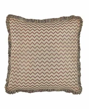 Croscill Lauryn Chevron Jacquard Fringe Pillow Sham - EURO - Neutral