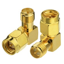 2-Pack SMA Male to RP-SMA Female Right Angle WiFi Antenna Connector Adapter