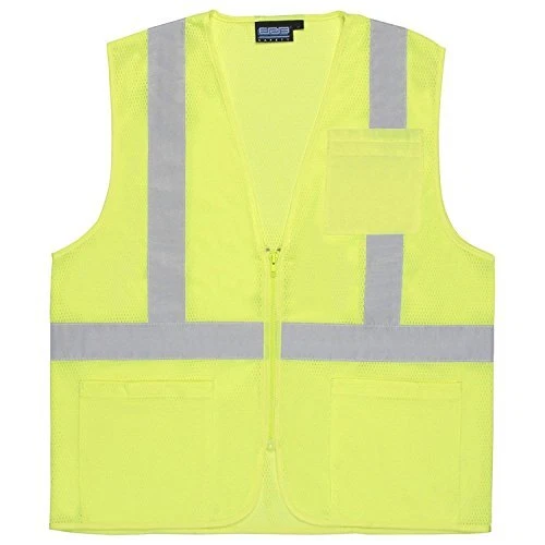 Delta Plus S363p Class 2 Zipper Mesh Vest With Pockets Hi Viz Lime / 5xl wel616 image 4