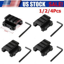 1/2/4Pcs Flat TOP Half 1/2 INCH Mini Riser Block Mount 3 Slot for Picatinny Rail