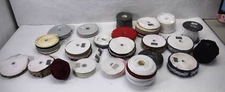 Lot of 22 Embroidered Lace Ribbons Thread Spools Assorted Styles/Sizes