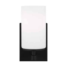 Generation Lighting Alturas 4.375 in. 1-Light Modern Midnight Black Wall Sconce