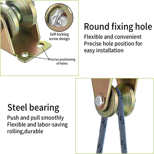 4 Stk Umlenkrollen Für Seile V-Nut Rollenrad Umlenkrolle Hebekran Seilrolle DE - Bild 3 von 11