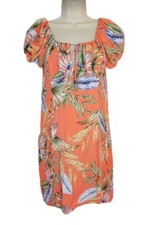 Fashion Nova Womens Tropical Punch Mini Dress Coral Orange Multicolor S New