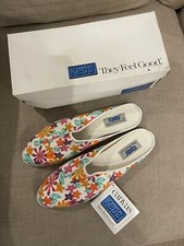Rare Vintage Keds Womens Bayshore Floral Slip On Sneakers Shoes WF3326 9 M 90's