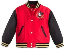 Disney Girl's Minnie Mouse Varsity Jacket - Red, Size 7/8 - Disney Store